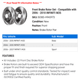 thumbnail image 2 of Front Brake Rotor Set - Compatible with 2006 - 2010 INFINITI M35 2007 2008 2009, 2 of 2