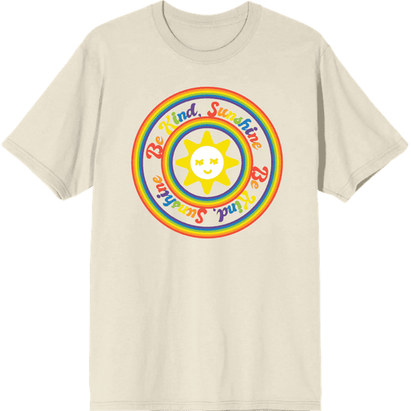 Pride "Be Kind Sunshine" Adult Natural Crew Neck Short Sleeve Tee-Medium