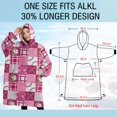 thumbnail image 4 of Oversized Wearable Blanket Hoodie,Pink Plaid Baseball Pattern Sherpa Blanket Hoodie with Super Pockets,Super Warm Fuzzy Pullover for Women & Men, 4 of 6