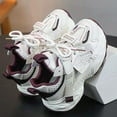 thumbnail image 4 of Kids Mesh Sneakers Breathable Lace up Tennis Shoes for Girls Casual Chunky Cushioning Antislip Running Athletic Shoes Red 3 Big Kid, 4 of 7