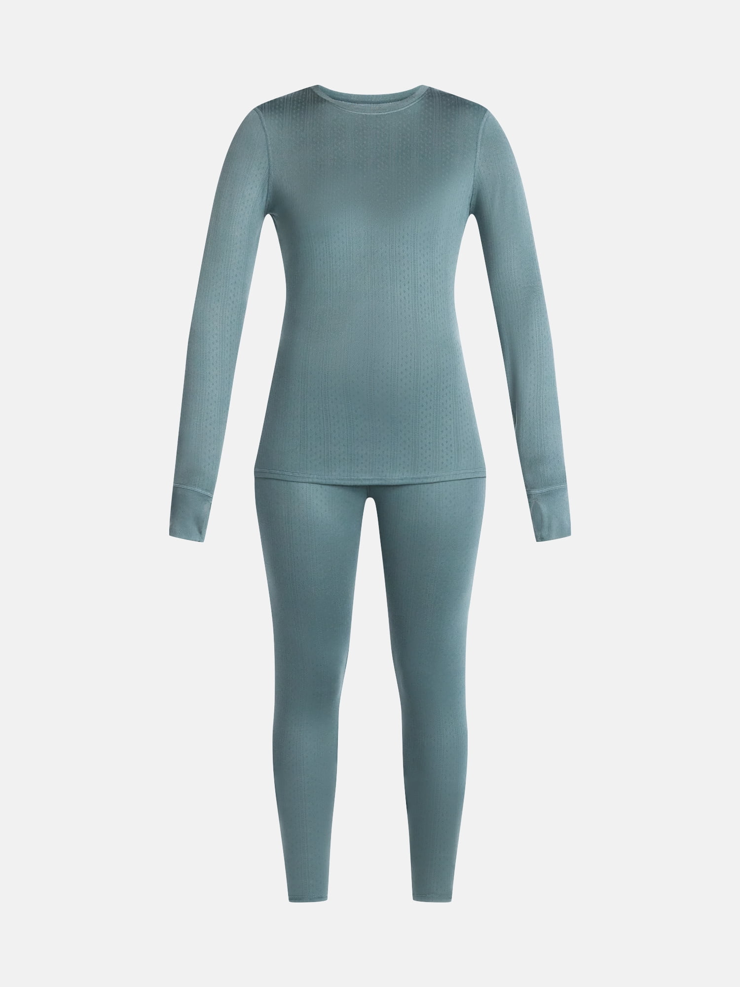 ClimateRight by Cuddl Duds Women's Pointelle Knit 2PC Top and Legging Thermal Base Layer Set, Sizes XS to 4X