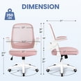 thumbnail image 5 of CELTOSS Pink Office Chair, Flip-Up Arms, Adjustable Lumbar Support, Pink, 5 of 10