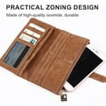 thumbnail image 3 of Women's Leather Wallet Multi Card Holder with Cell Phone Pocket - brown, 3 of 5