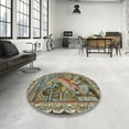thumbnail image 4 of Ahgly Company Machine Washable Indoor Square Transitional Milk Chocolate Brown Area Rugs, 5' Square, 4 of 7