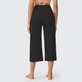 thumbnail image 4 of LOVZFMLL Women's Capri Pants with Pockets High Waist Sweatpants Summer Wide Leg Workout Cropped Yoga Pants for Casual Running Gym Black L, 4 of 9