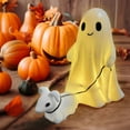 thumbnail image 2 of Clearance 2025!Ghost Walking Dog Statue, Ghost Walking Dog Statue,Ghost Walking His Ghost Dog Ghost Dog Statues Spooky Ghost Dog Figurine Home Tabletop Decorations, Figurines,Night Light,, 2 of 7