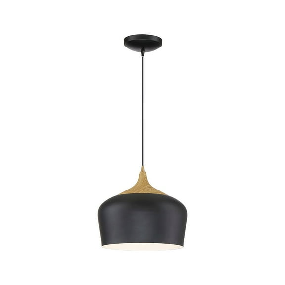 Access Lighting Pendant in Black with Wood Grain Color