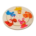 thumbnail image 2 of Rompecabezas de animales de madera Colores y formas Forma de animal Juego preescolar Educativo, 2 of 9