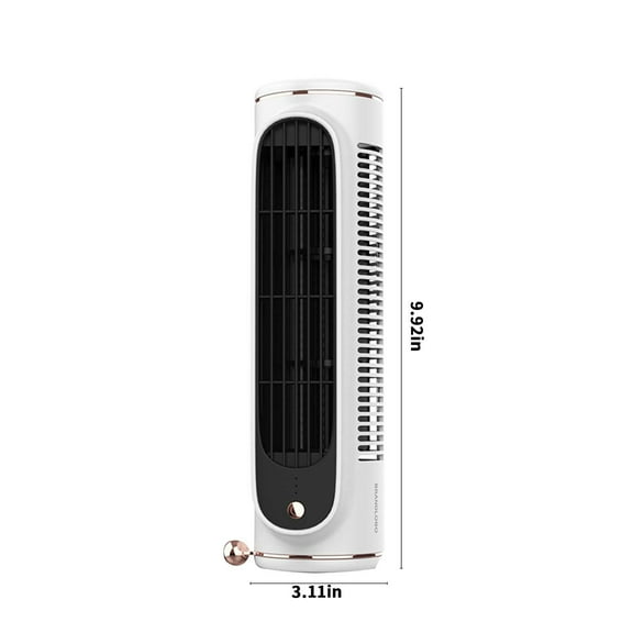 Kezqiaxn Floor Fan Electric Fan Household Vaneless Tower Fan Small Table Fan Silent High Wind Office Desktop Mini Portable Small Tower Fan White