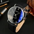 thumbnail image 2 of Fsqjgq Classic Dress Watches for Men Colorful Blue Dial Leather Strap Quartz Wrist Watch B, 2 of 3