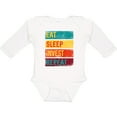 thumbnail image 3 of Inktastic Stock Broker Eat Sleep Invest Repeat Boys or Girls Long Sleeve Baby Bodysuit, 3 of 5