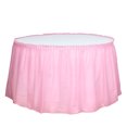 thumbnail image 3 of Efavormart 5 PCS 14ft Pink Ruffled Plastic Disposable Table Skirt, Waterproof Spill Proof Outdoor/Indoor Table Skirt, 3 of 10
