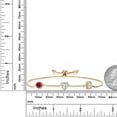 thumbnail image 3 of Gem Stone King 2.22 Ct Red Created Ruby Sky Blue Aquamarine 18K Yellow Gold Plated Silver Bracelet for Women, 3 of 4