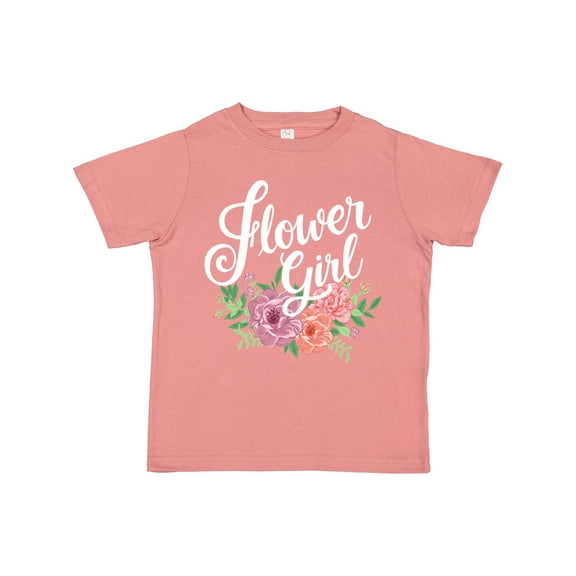 Inktastic Flower Girl Hand Lettering with Flowers Illustration Girls Toddler T-Shirt