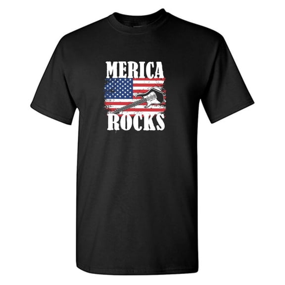 Me*ica Rocks Sarcastic Humor Graphic Tees Gift For Mens Novelty Funny T Shirt