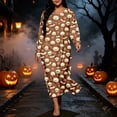 thumbnail image 5 of SELONE Plus Size Nightgowns for Women Long Maxi Sleepshirt Pumpkin Skeleton Long Sleeve Nightshirt Halloween Loungewear, 5 of 8