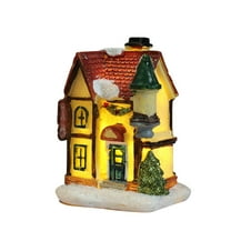 WXLCISI Christmas Decoration LED Lighted Christmas Village Houses Christmas Winter Collectible Buildings Decorative Tabletop Decoration Xmas Holiday