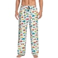 thumbnail image 2 of Picia Cute Transport Mens Soft Woven Cotton Elastic Waistband Sleep Pajama Pant Lounge Sleep Pant With Pockets And Drawstring-XX-Large, 2 of 9
