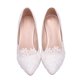 thumbnail image 4 of 1 par de zapatos de tacón alto con encaje puntiagudo para novia, sexys, para boda (blancos), 4 of 7