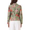 thumbnail image 3 of SACO DE TRABAJO PARA MUJER CHIC INSPIRE, AJUSTADO, CON SOLAPA EN V, ESTAMPADO, ABIERTO, TALLA XS, VERDE POLVO-FLORAL, 3 of 6