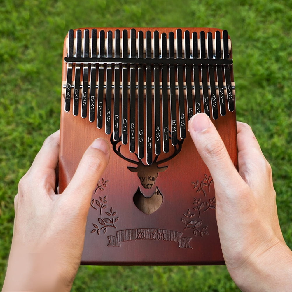 Kalimba 21 Keys Thumb Piano Portable Mbira Finger Piano Sport Supplies (Gradient Forest Deer)