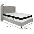 thumbnail image 4 of Flash Furniture Riverdale Full Size Tufted Upholstered Platform Bed in Light Gray Fabric with Memory Foam Mattress, 4 of 5