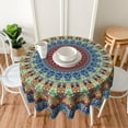 thumbnail image 6 of Round Tablecloth 60 Inch,Stain Resistance Polyester Table Cloth,Table Cover for Kitchen Dining Table, Buffet Parties and ​Camping-Mandala, 6 of 6