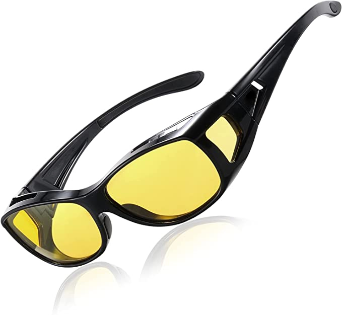 Joopin Night Vision Glasses Fit Over Glasses for Men Women, Night