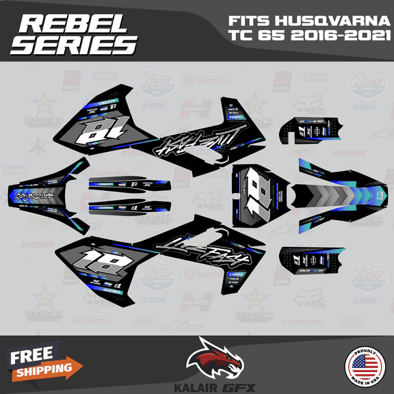 Kalair GFX Graphics Kit for Husqvarna TC65 (2016-2023) Rebel Series