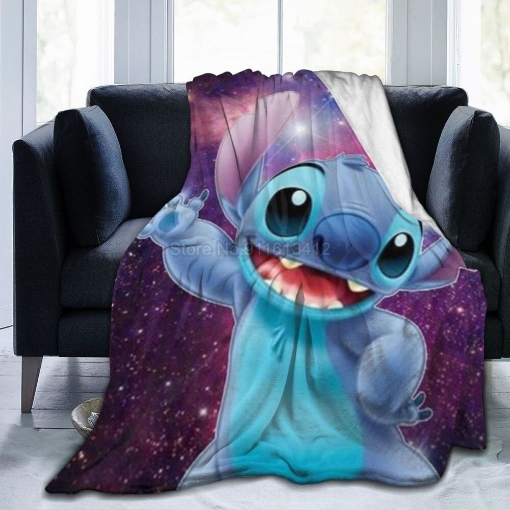 Aiouniya Disney Stitch Soft Plush Flannel Blanket Throw Kids Gift Microfiber Fleece Bedspread 180x220cm Plush Blanket Home Decor Other 180x220cm