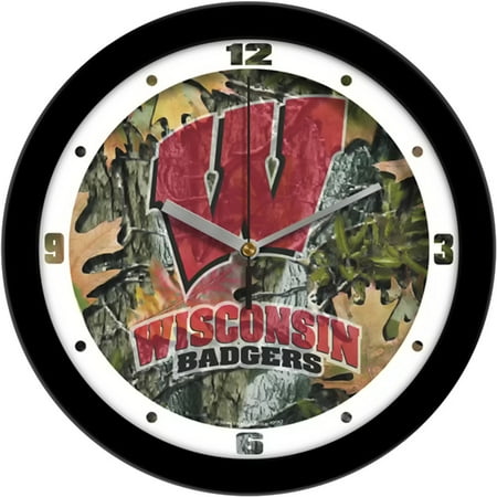 - Wisconsin Badgers NCAA Wall Clock (Camo)