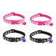 thumbnail image 1 of Paquete de 2 collares ajustables para gatos con cascabel, para gatos (rosa y negro) Afortunado Sencillez, 1 of 5