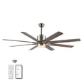 thumbnail image 2 of JONATHAN Y Octo 66" 1-Light Contemporary Industrial Iron/Plastic Mobile-App/Remote-Controlled 6-Speed Ceiling Fan with Integrated LED Light, Nickel/Gray Wood Finish, 2 of 8