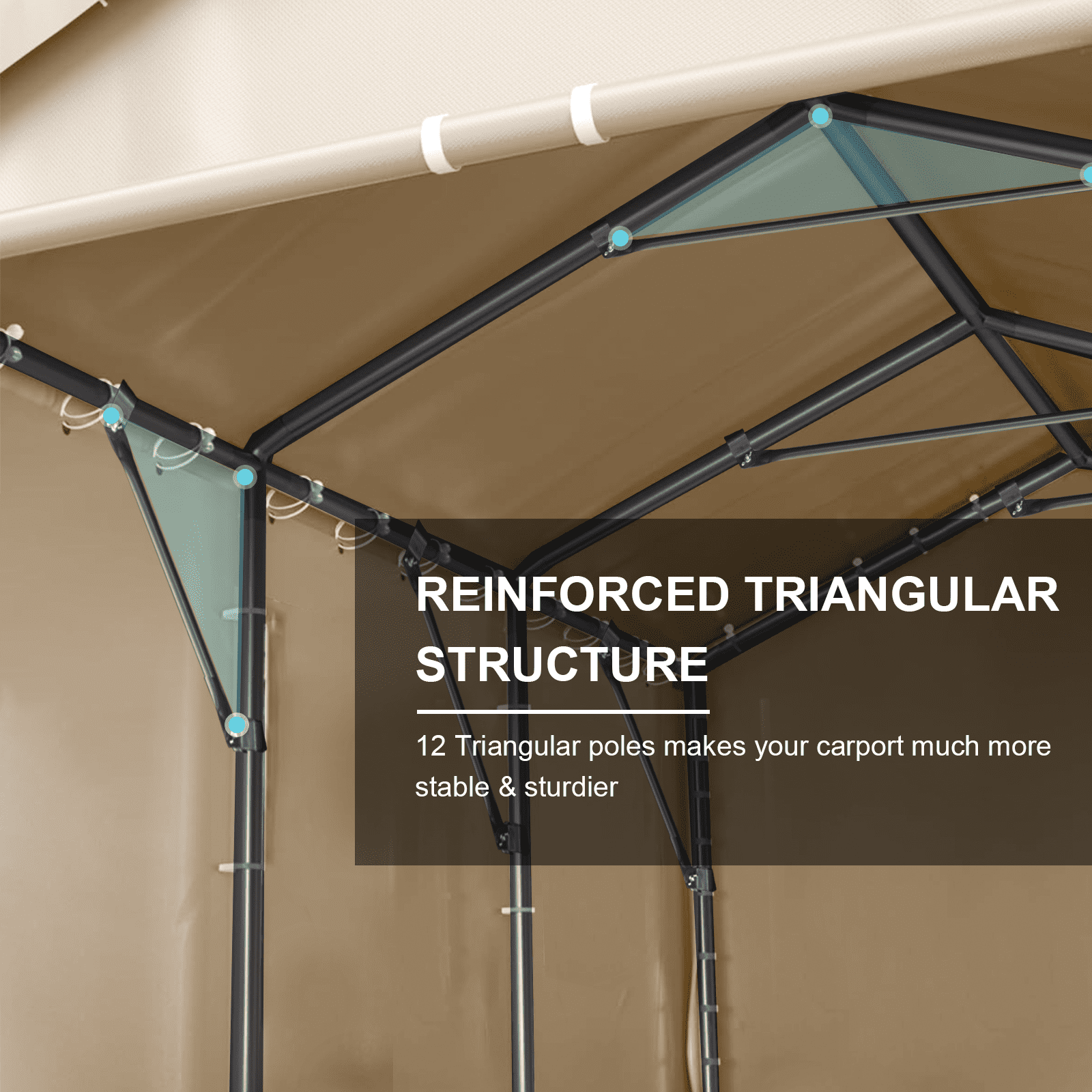TANGJEAMER Carport 10'x20' Heavy Duty Car Canopy Portable Garage with Removable Sidewalls & Doors for Truck Boat Car Port, Party, Storage