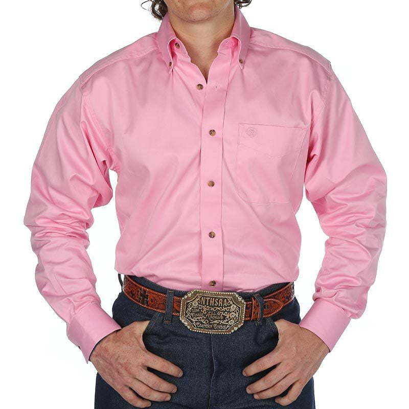 Ariat Men's Solid Prism Pink Twill L/S Shirt 10016692