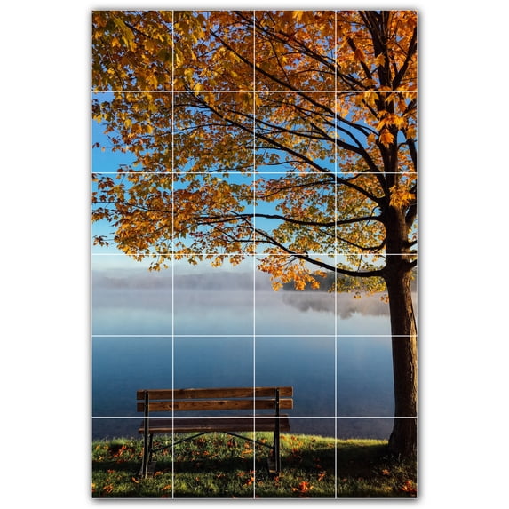 Picture-Tiles.com: Autumn Ceramic Tile Wall Mural WAL500002-46L. 32"W x 48"H using (24) 8" x 8" Ceramic Tiles-Satin Finish