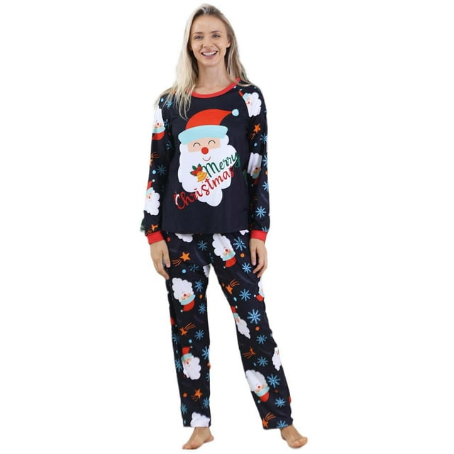 Ensemble de Pyjama Familial Imprimé Style Européen pour Parent-Enfant Combinaison Assortie, Pyjamas pour Famille
