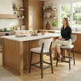 thumbnail image 2 of Prilinex Kitchen Bar Stools Set of 2, 26 Inch Counter Height Barstools, Island Chairs with High Backrest & Solid Wood Legs, Counter Stools for Kitchen Island, Pub, 2 of 12