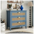 thumbnail image 3 of 3 Drawer Cabinet,Natural rattan,American Furniture,Suitable for bedroom, living room, study, 3 of 9