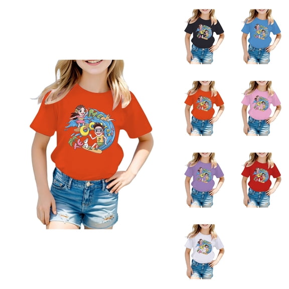 Fire Dragon Boys Girls 3D Graphic Printed T-Shirts Short Sleeve Summer Shirts for 6-16 Years