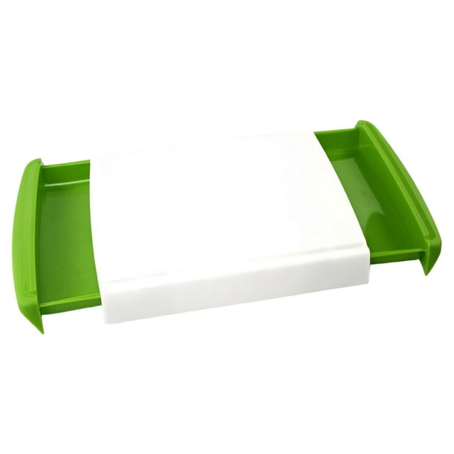Tablero de corte con bandeja de deslizamiento, tabla de cortar con 2 cajones, suministros de cocina de cocina, tabla para servir para preparación de