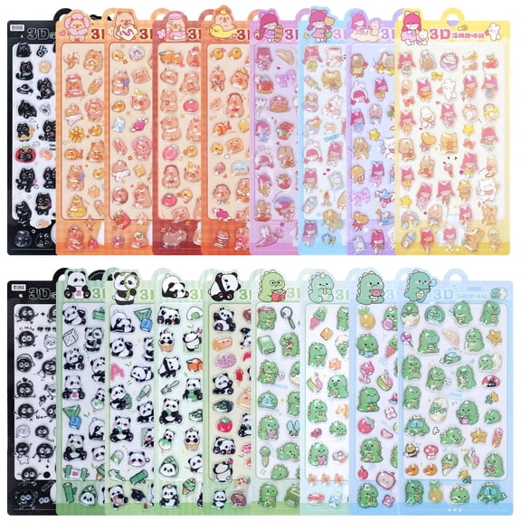 Sinekong 600 Mini Puffy Stickers, Cute Decorative Sticker for Scrapbooks Craft Notebook Party Supplies Gift Reward