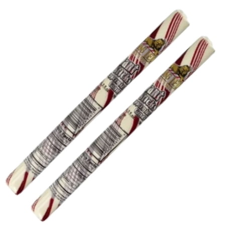Large Peppermint Candy Stick, Red & White Peppermint Flavor, Pack of 2, Individually Wrapped, 3.5 oz Each