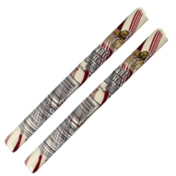 Large Peppermint Candy Stick, Red & White Peppermint Flavor, Pack of 2, Individually Wrapped, 3.5 oz Each