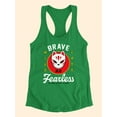 thumbnail image 3 of Brave Fearless Fox Mask Racerback Tank Women -Image by Shutterstock, Female Large, 3 of 4