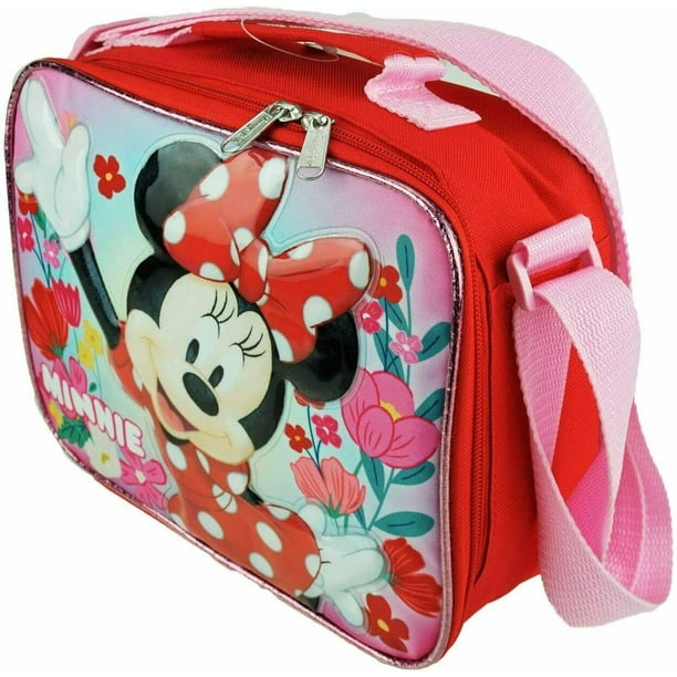 Licensed Disney Minnie Mouse Lunch Box Bag with Shoulder Strap