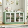 thumbnail image 4 of Homfa 55.1"W Modern Sideboard Buffet with Fluted Glass Doors, Accent Cabinet Console Table TV Stand, Green & White, 4 of 7