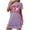 Purple, variant on Wancir Women's Plus Size Sleepshirt Short Sleeve Round Neck with Print for Home Lounging