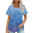 thumbnail image 1 of Pisexur Hauts pour Femmes, Blouses Habillées Décontractées pour Femmes, Hauts de Printemps pour Femmes, Haut Décontracté à Manches Courtes Mode Col Rond Ample Couleur Unie Multicolore, 2TG, 1 of 1