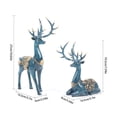 thumbnail image 2 of 1 Pair Lover Deer Statue Retro Deer Sculpture Blue Statue Bedroom Book Shelf, 2 of 11